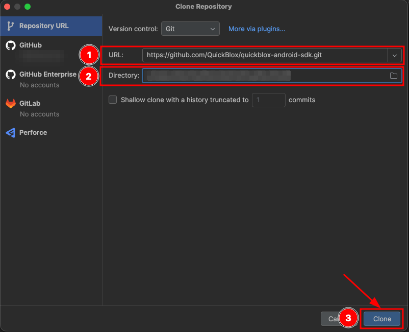 Android Studio dashboard