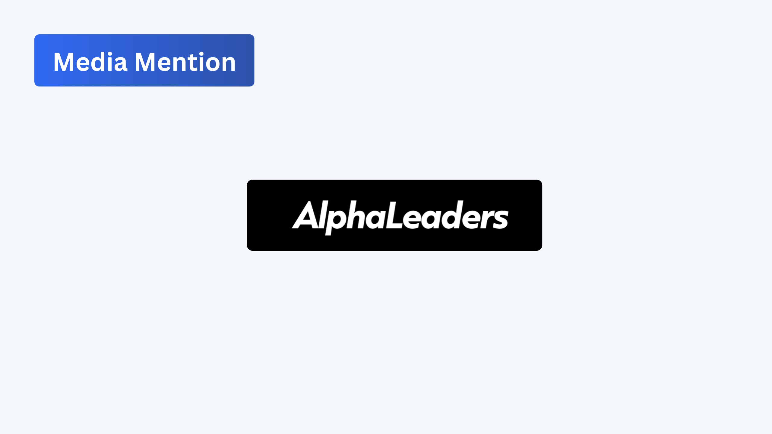 Alpha Leaders magazine logo against a white background