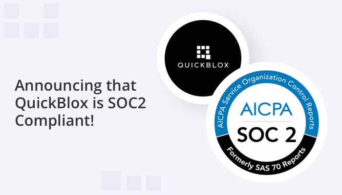 QuickBlox logo and SOC2 logo