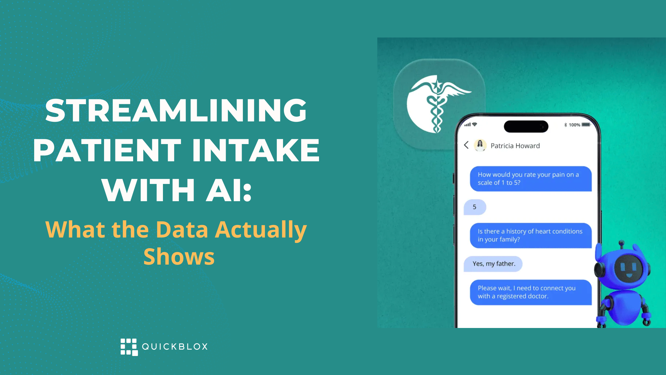 mobile screen showing AI patient intake
