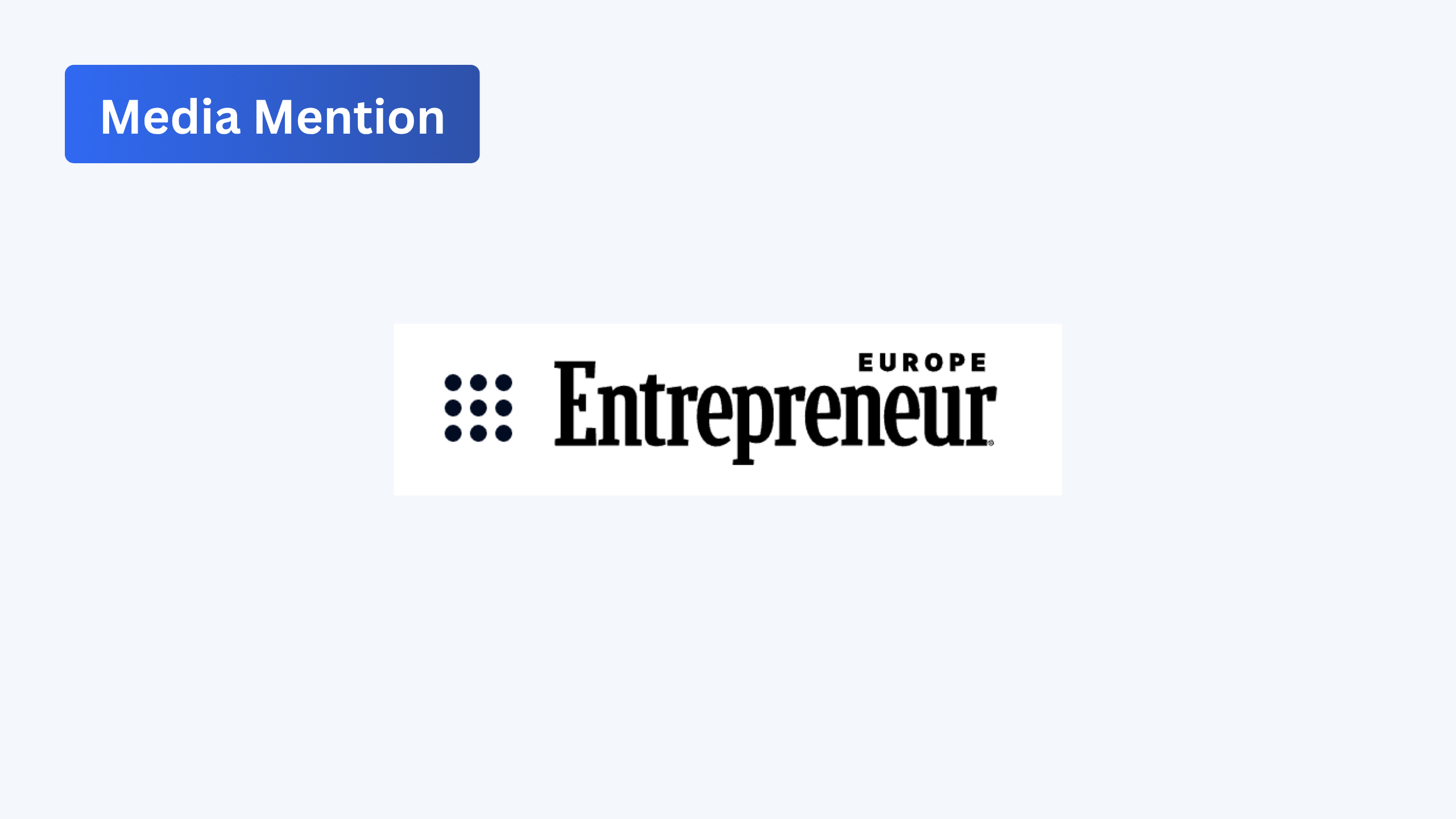 Black and white logo for Europe Entrepreneur Magazine