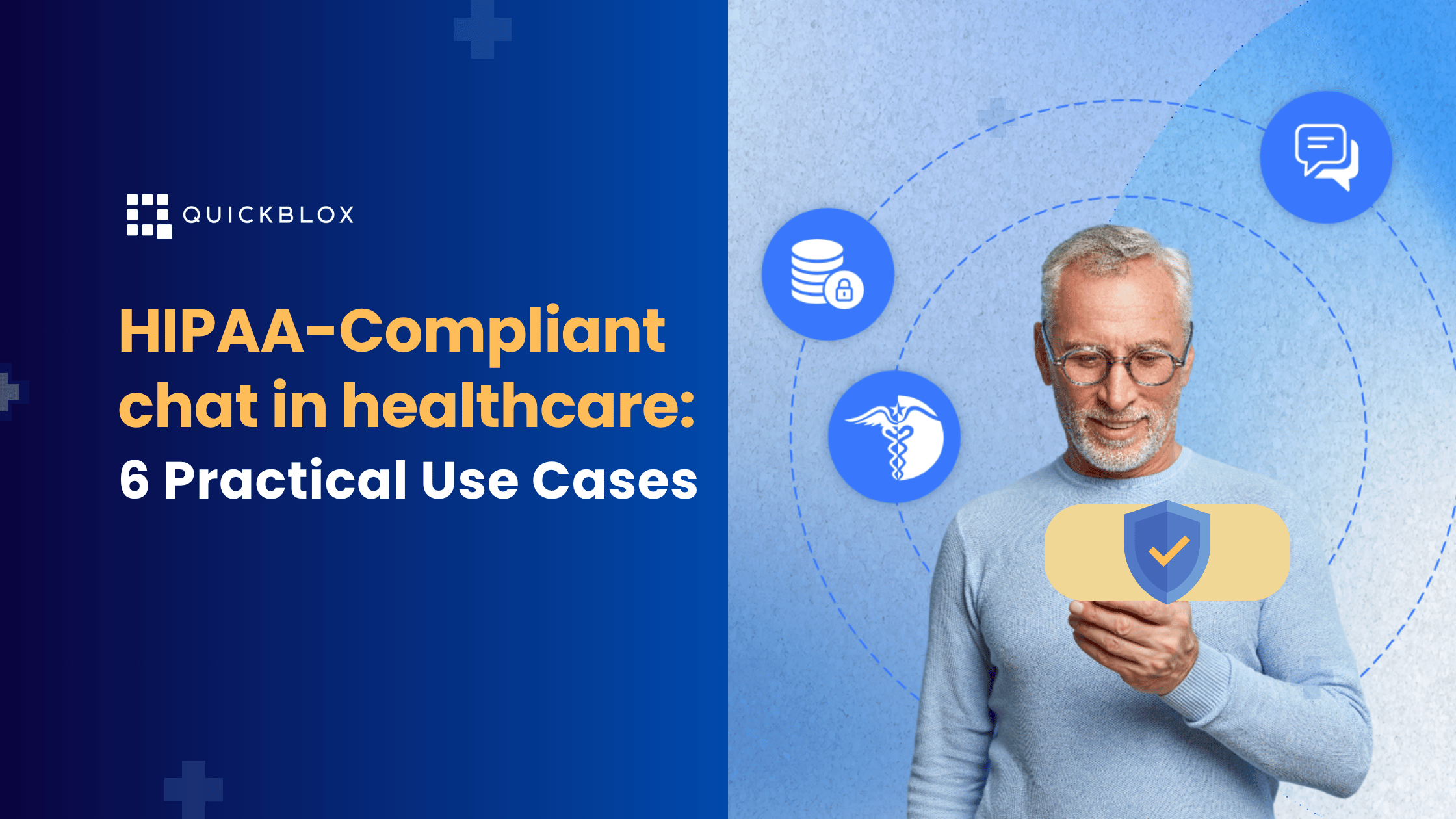 Man using HIPAA-compliant chat on his mobile phone to engage in healthcare communication
