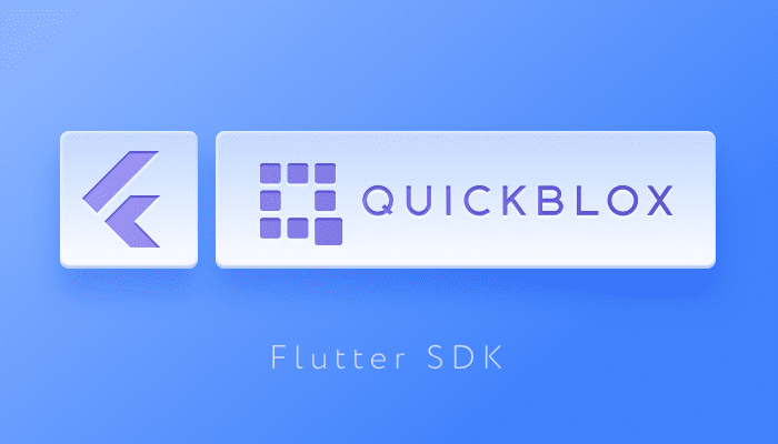 QuickBlox company logo and Flutter logo