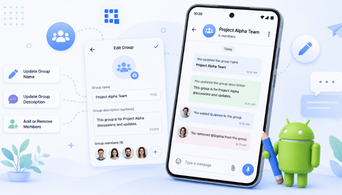 How to Update a Group Dialog in an Android Chat App