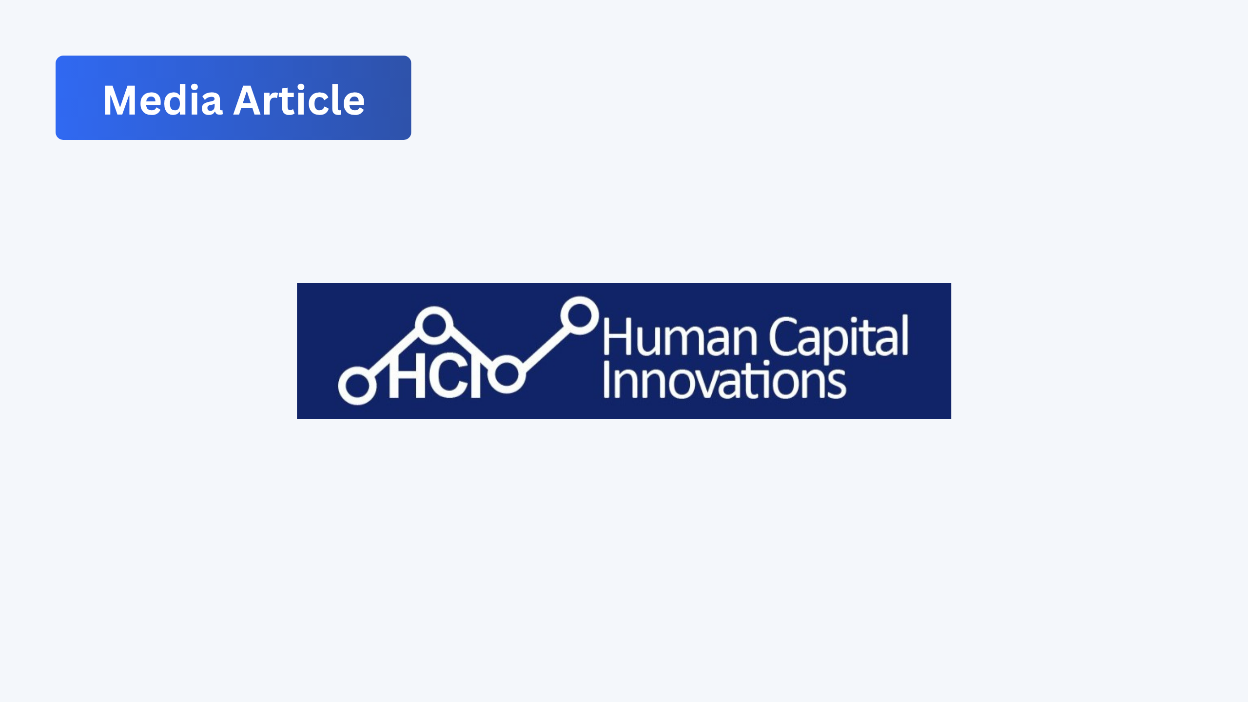 blue and white logo for Human Capital Innovations publication