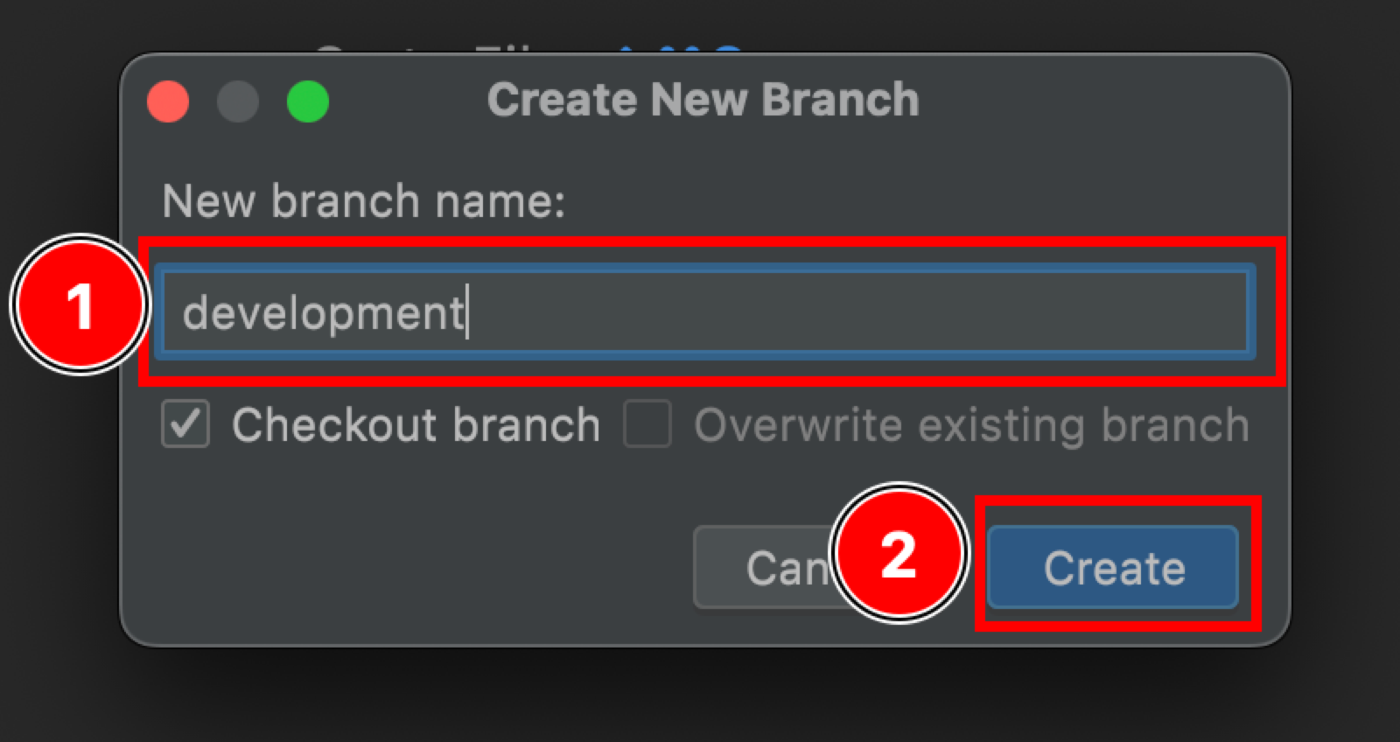 create new branch using Android Studio