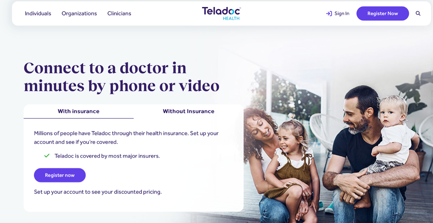 Teldoc homepage