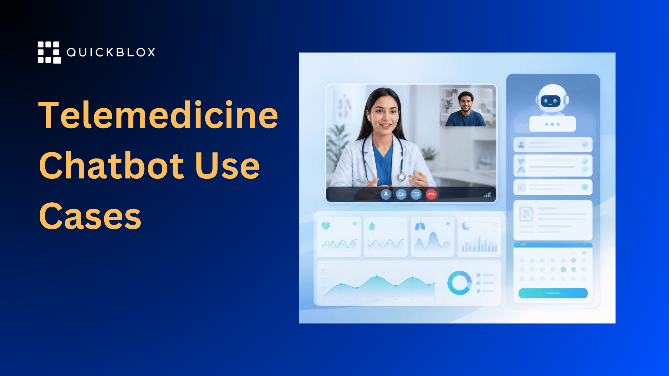 telemedicine platform during a virtual consultation with a doctor and patient on a secure video call, and an AI chatbot assistant panel collecting symptoms, summarising consultation notes, and booking an appointment