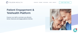a patient engagement and communication telehealth platform. It offers tools for staff management and virtual care engagement with patients and families