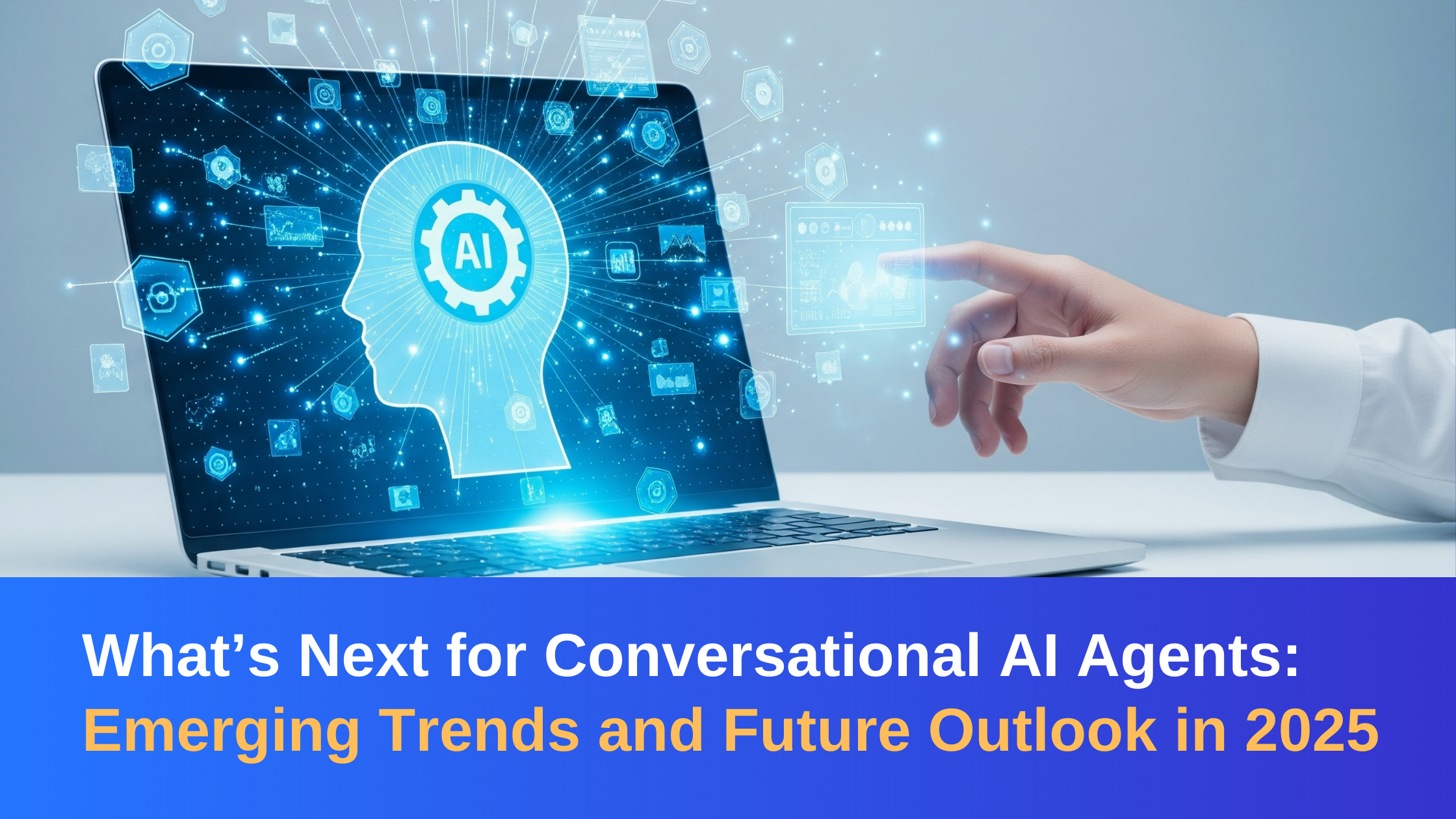 A human interacting with a conversational AI Agent