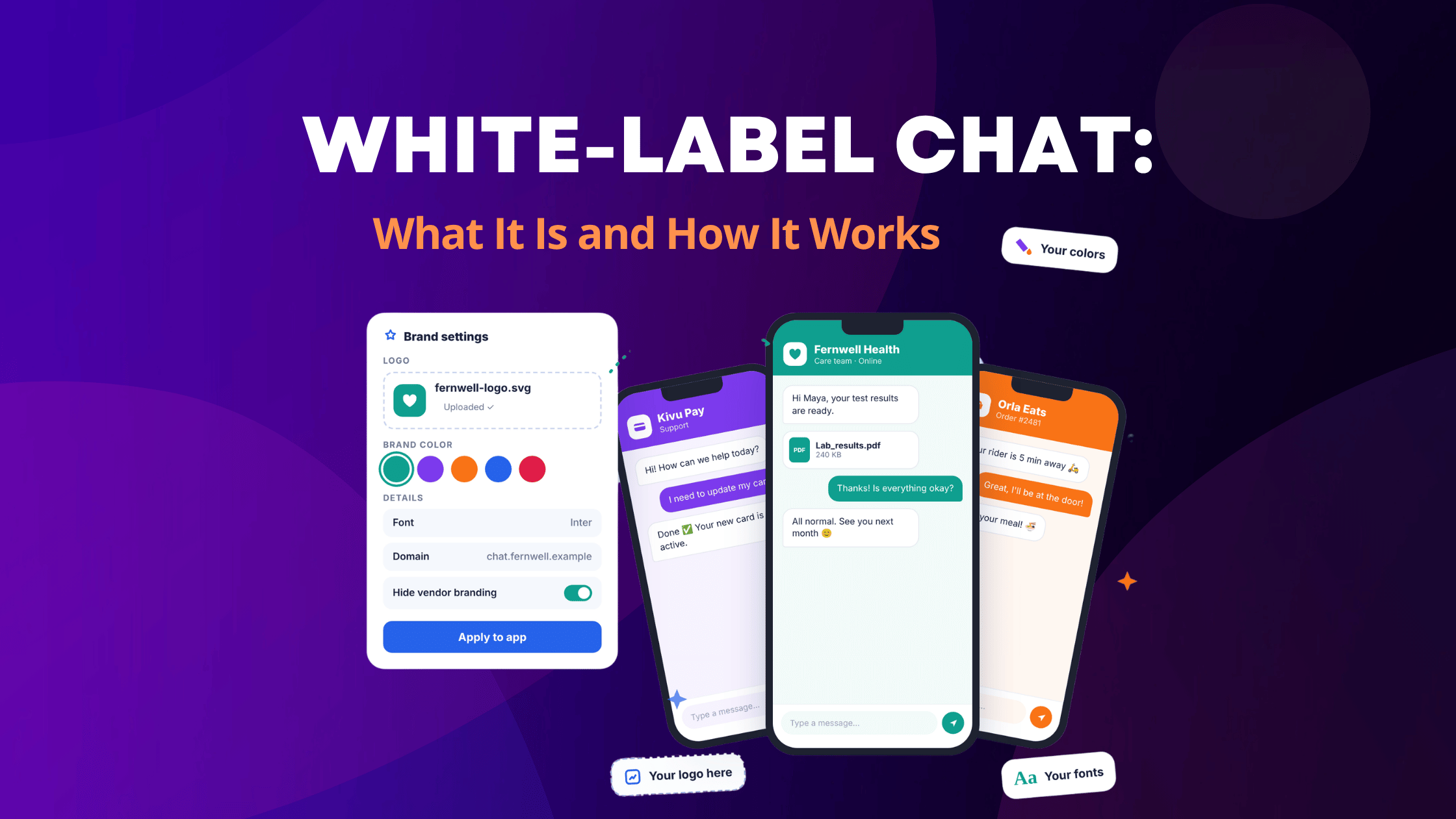 mobile phone interface showing white-label chat