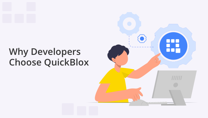 A developer at his desktop using QuickBlox