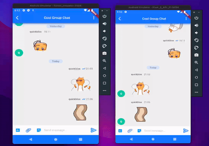 Add stickers to flutter chat