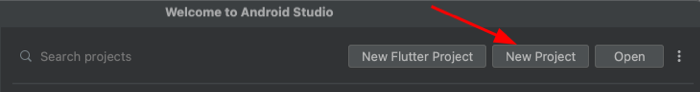 Create a project in Android Studio