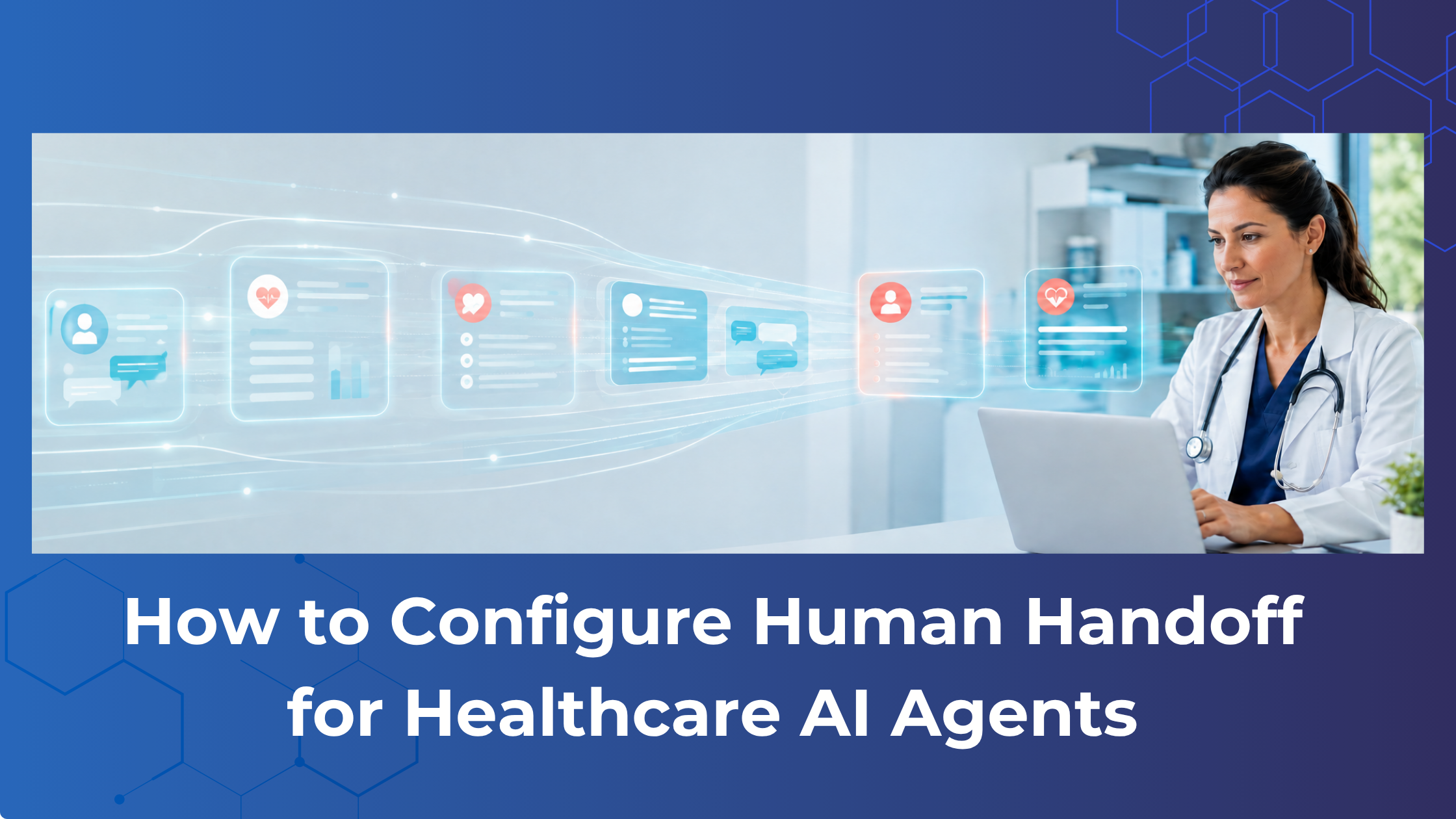 Healthcare professional receiving patient conversation details through an AI-to-human handoff workflow.