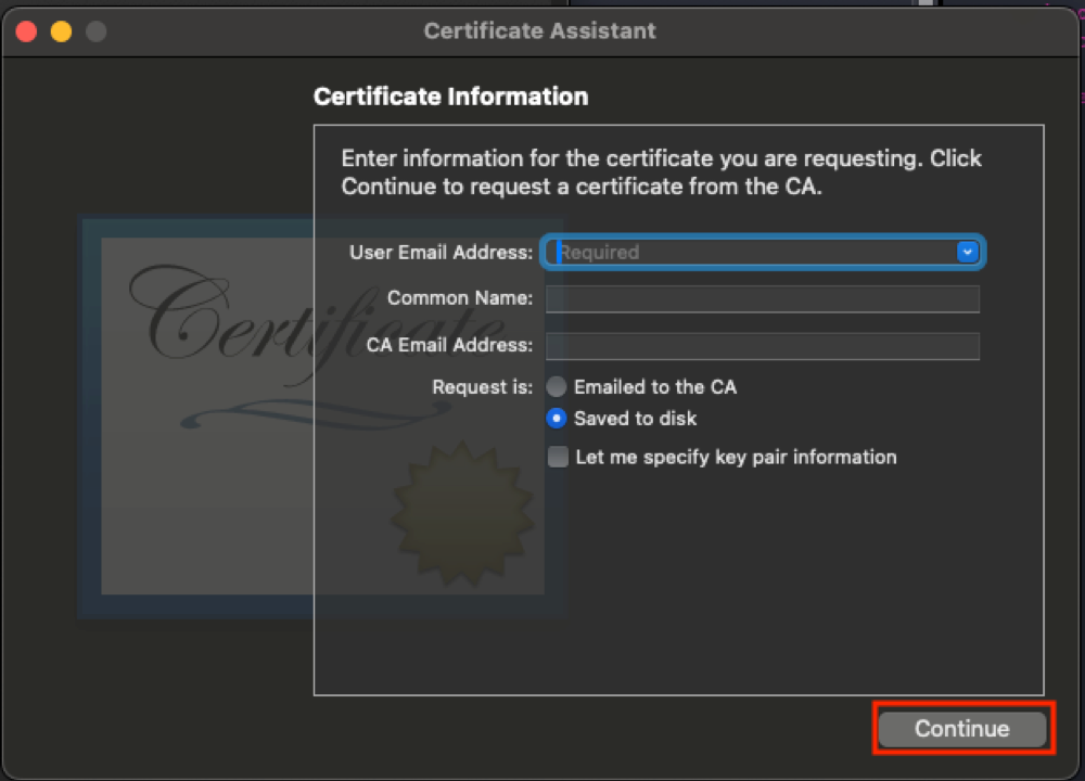 APNS Certificate Information