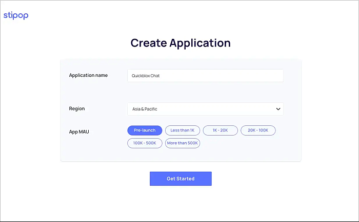 Create an application on stipop