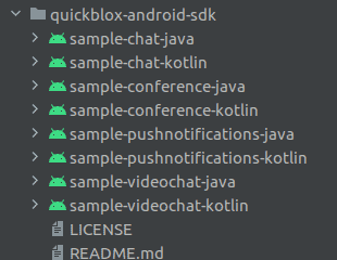 select a sample in Android Studio