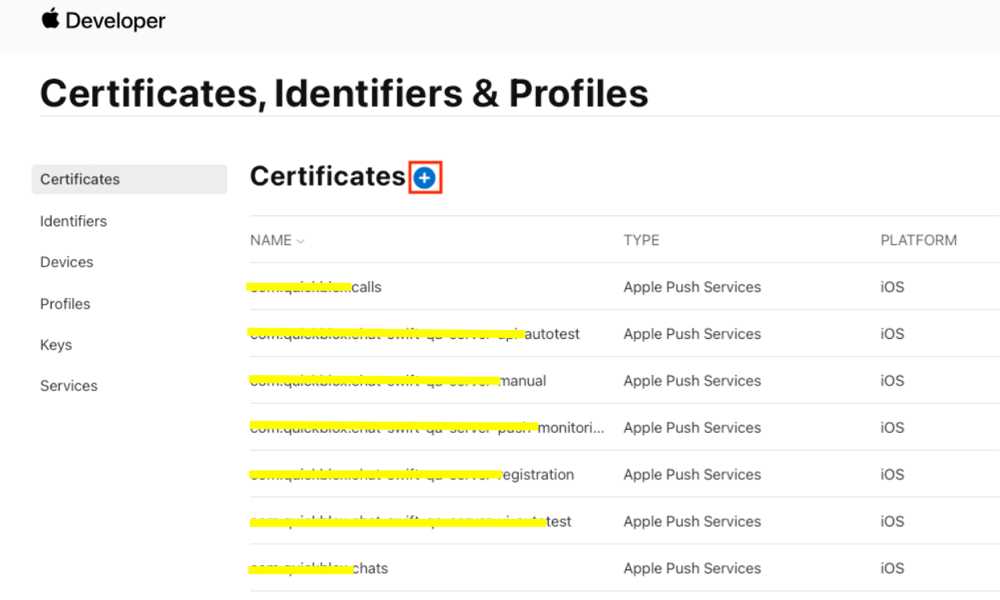 Create universal APNS certificate