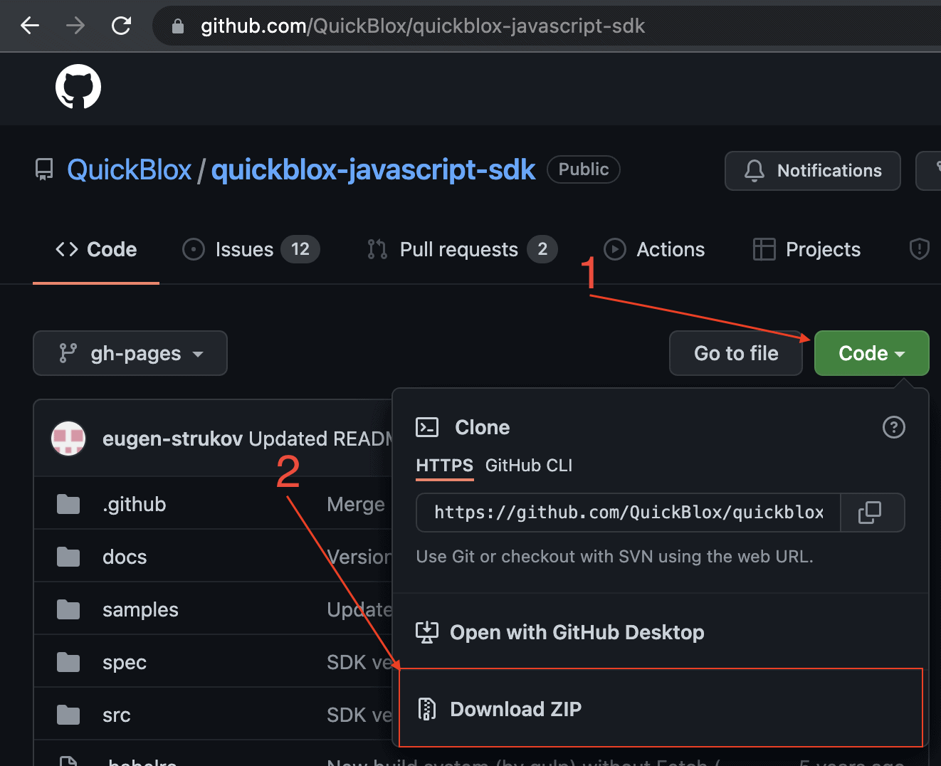 React Sample on Github dashboard