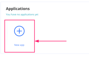 new app button on quickblox dashboard