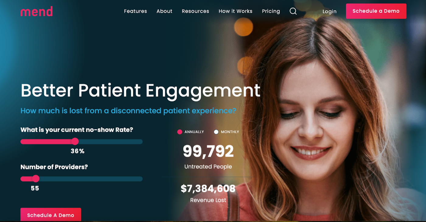 mend homepage