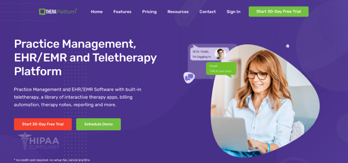 TheraPlatform homepage