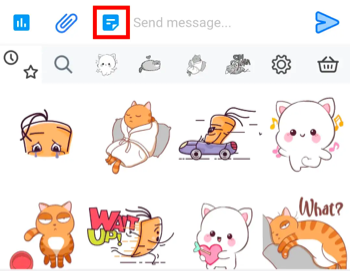 Adding stickers to your chat message